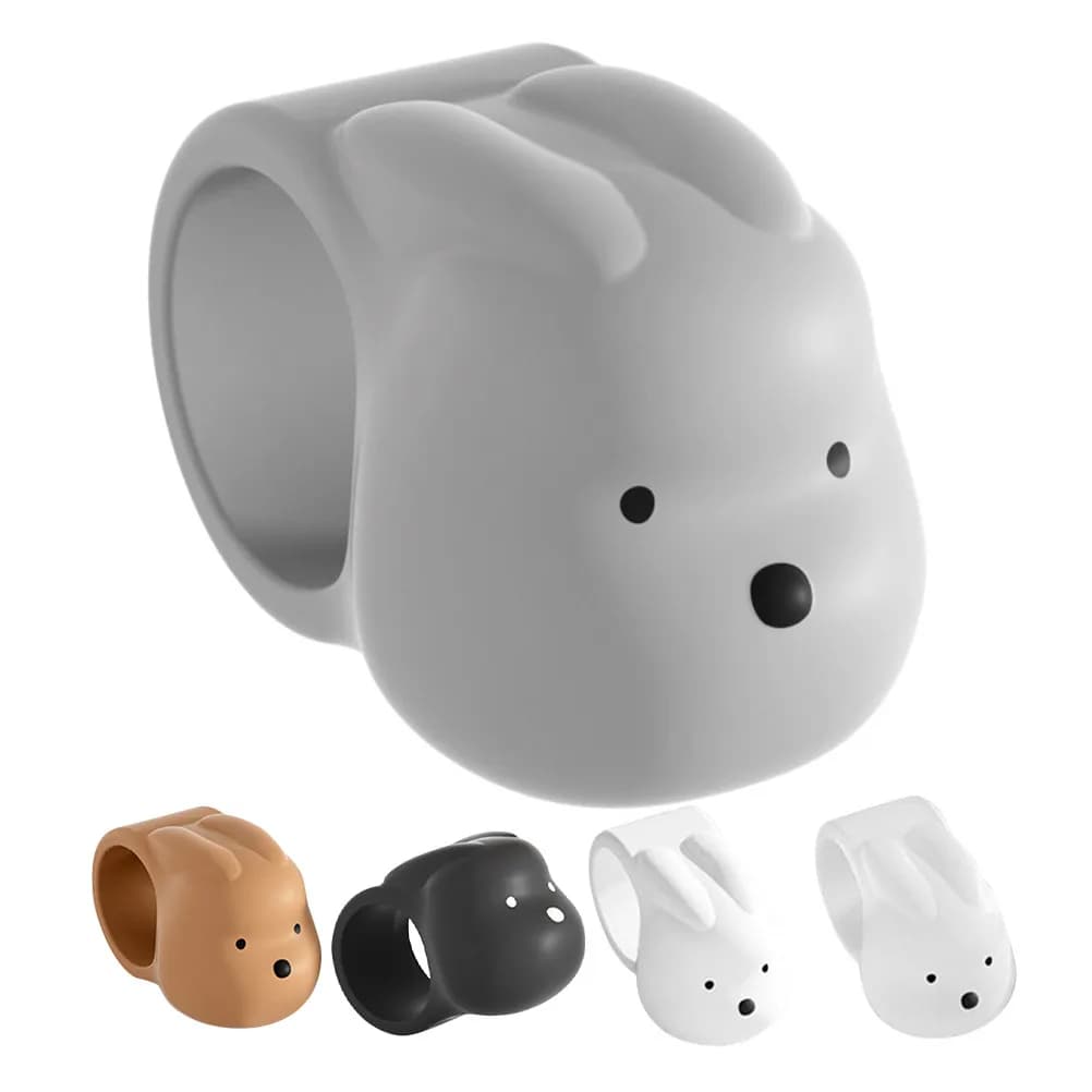 Set di 5 Protezioni in Silicone a Forma di Coniglio per Maniglie e Pareti, Ammortizzatori Antiurto per Porte di Cucina, Design Cartoon