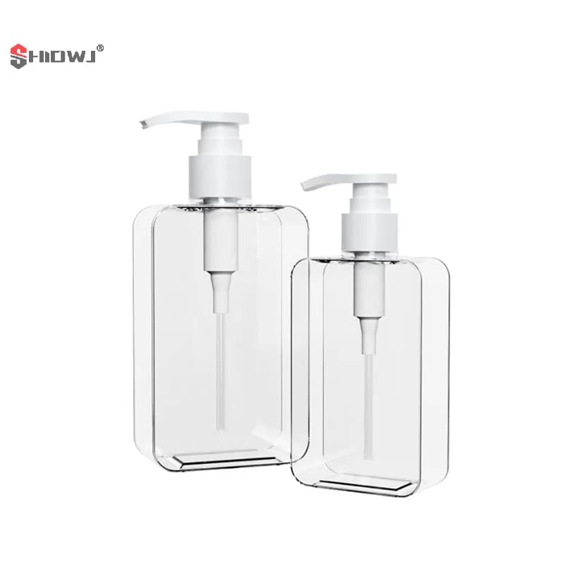 Bottiglia di lozione da appoggio con Dispenser di sapone quadrato trasparente con pompa Dispenser di sapone liquido per lozione da bagno riutilizzabile Emp