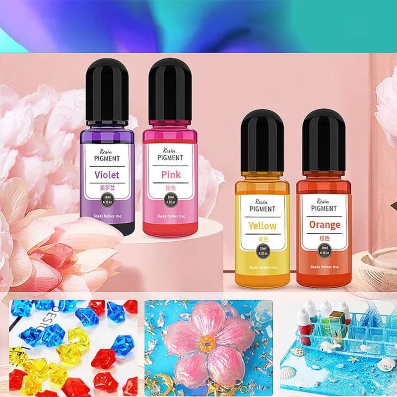 Pigmento Liquido per Resina Epossidica 10ml/Bottiglia, Colorante a Diffusione per Artigianato in Resina, Candele, Saponi e Gioielli Fai-da-Te