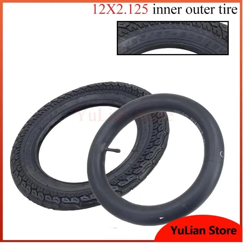12 Inch Tyre 12x2.125 Outer Tire 12x2.125/2.35 Inner Tube for Electric Scooters Folding Bike Baby Carrier,bicycle Wheels