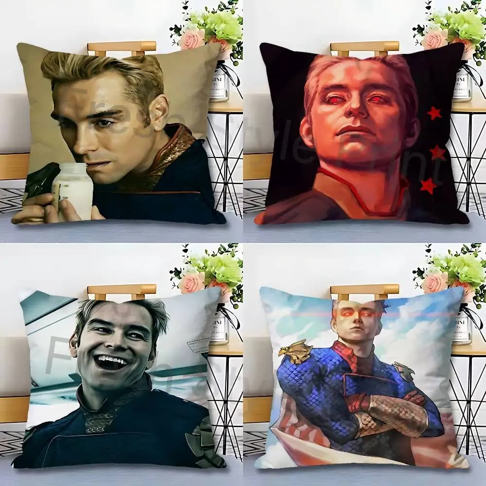 Eye H-Homelanders S-Superpower Celebrity Merchandise All-Match Printed Pillow Case Sofa Car Office Room Decoration Protector