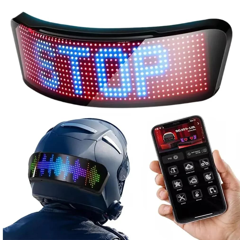 2025 Casco moto Spia Guida notturna Display fai da te Casco programmabile Fanale posteriore per bici Schermo LED Schermo RGB a LED H7X4