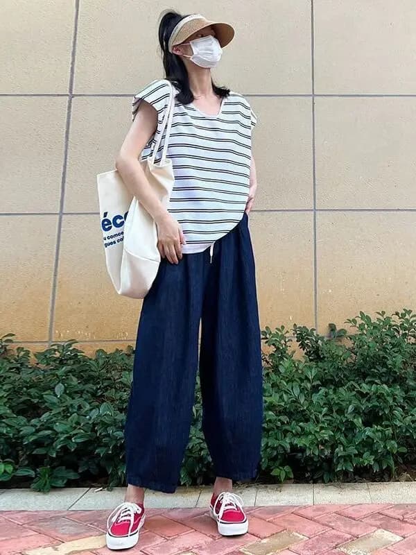 High Waist Elastic plus Size Denim Jeans Women's Design Sensation Drawstring Slim Wide Leg Knife Pants Versatile Fat MM