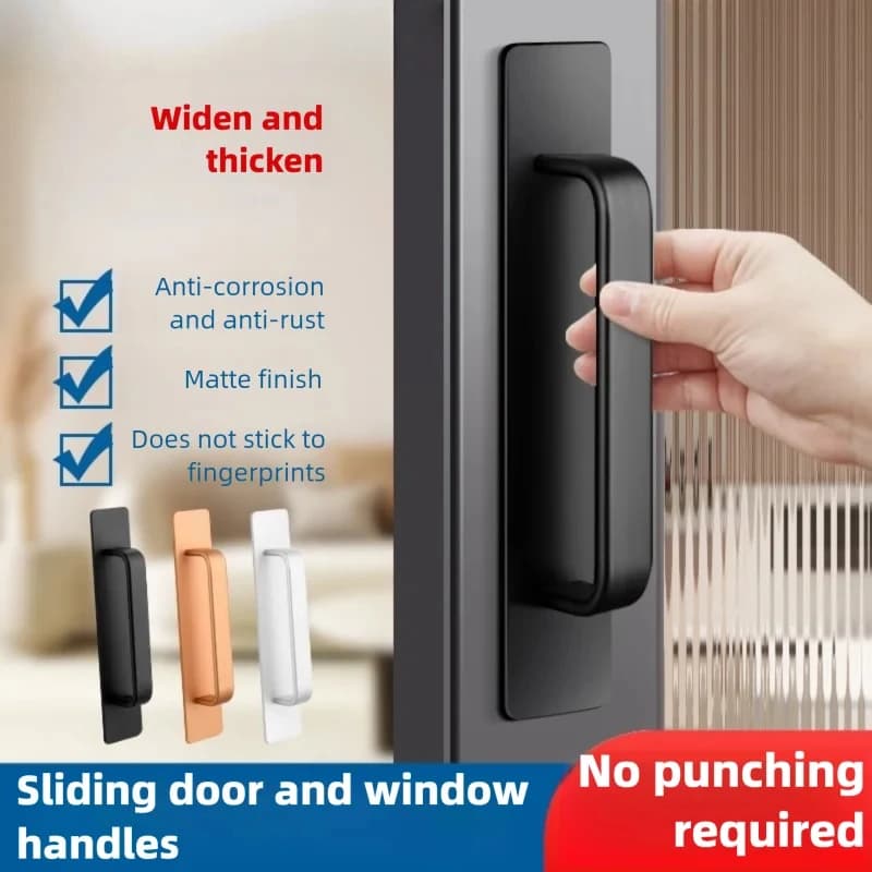 Maniglie Autoadesive in Lega di Alluminio per Cassetti - Hardware Push-Pull Adesivo Istantaneo da 200mm per Cucina e Casa