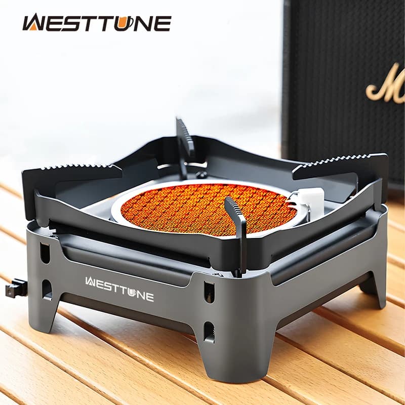 WESTTUNE Outdoor infrared burning stove Portable kitchen burner 3600W gas stove with electronic ignition for camping picnic
