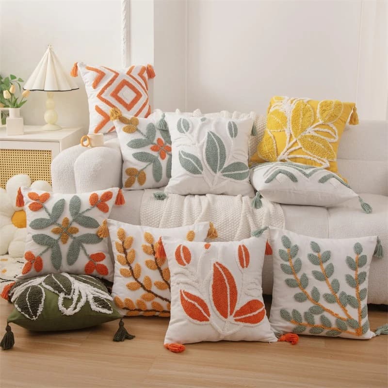 2026 New Luxury Fresh Willow Plant Pattern Decorative Throw Pillow Covers Soft Home Cushion Cases for Bedroom Sofa Decoration