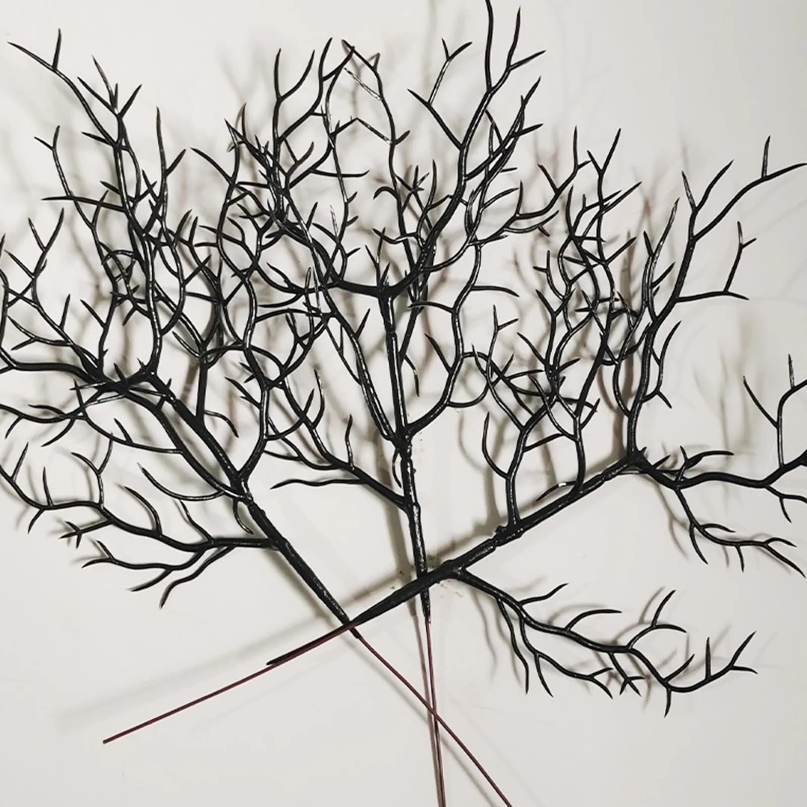 10 pezzi di corna di ramo morto artificiale di Halloween nero a forma di ramo di albero di plastica artificiale che non sbiadisce realistico squisito