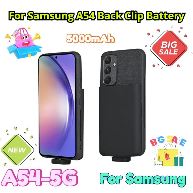 5000mAh per Samsung A54 Batteria con clip posteriore Wireless Power Bank Custodia per cellulare Power Bank