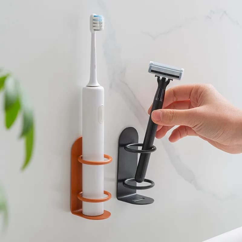 Wall-Mounted Toothbrush Organizer Storage Shelf Punch-Free Razor Holder Bathroom Accessories Electric Toothbrush Stand