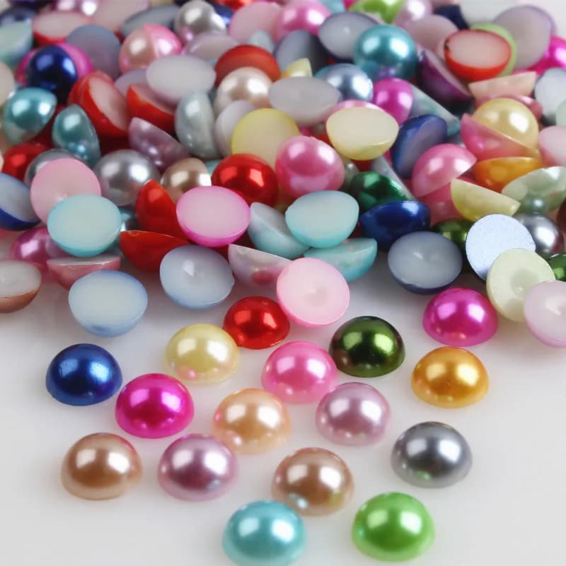 2/3/4/5/6/8/10/12/14mm Imitation Pearl ABS Plastic Half Round Loose Bead for DIY Jewelry Making Accessories Nail Art Crafts