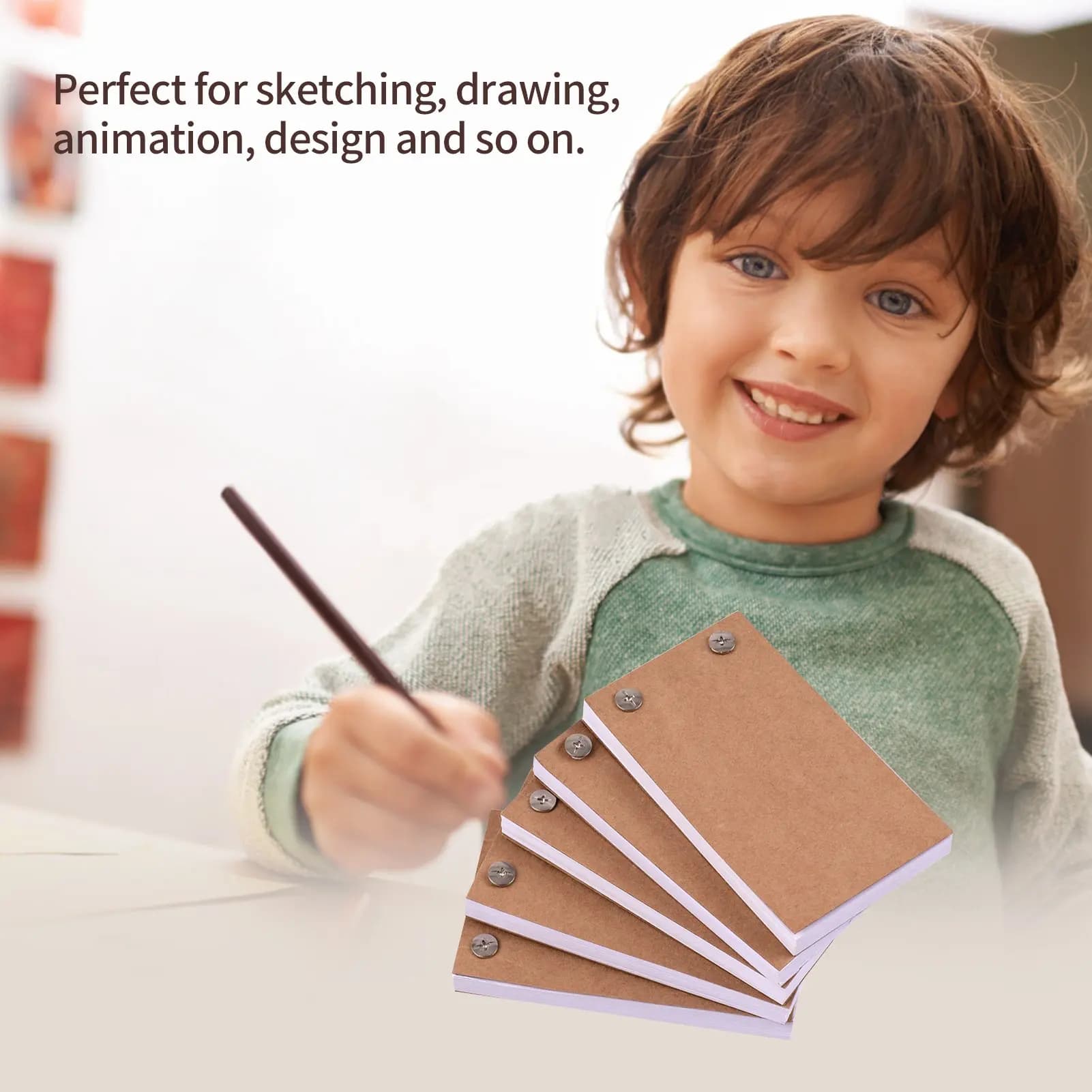Blank Flip Book Kit with 300 Sheets Animation Paper Flipbook Binding Screws for LED Tracing Light Pad Drawing Sketching