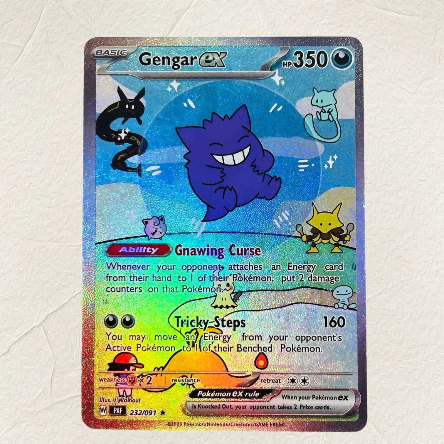 DIY Pokemon Gengar ex 232/091 Holographic Texture Cards English Version Perfect Condition Classic Anime Collectible TCG