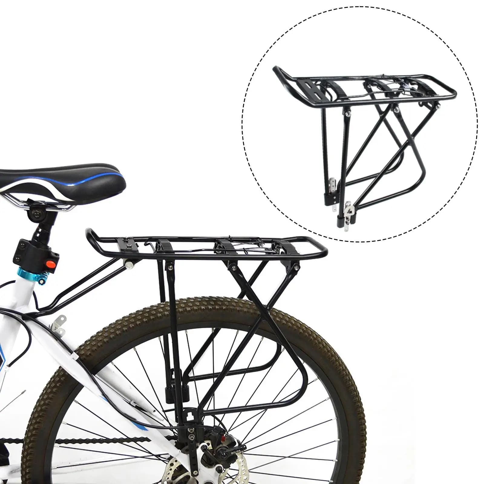 Rear Bike Rack Aluminum Alloy Compact Design Pannier Carrier Luggage Holder for Mountain Road Bike