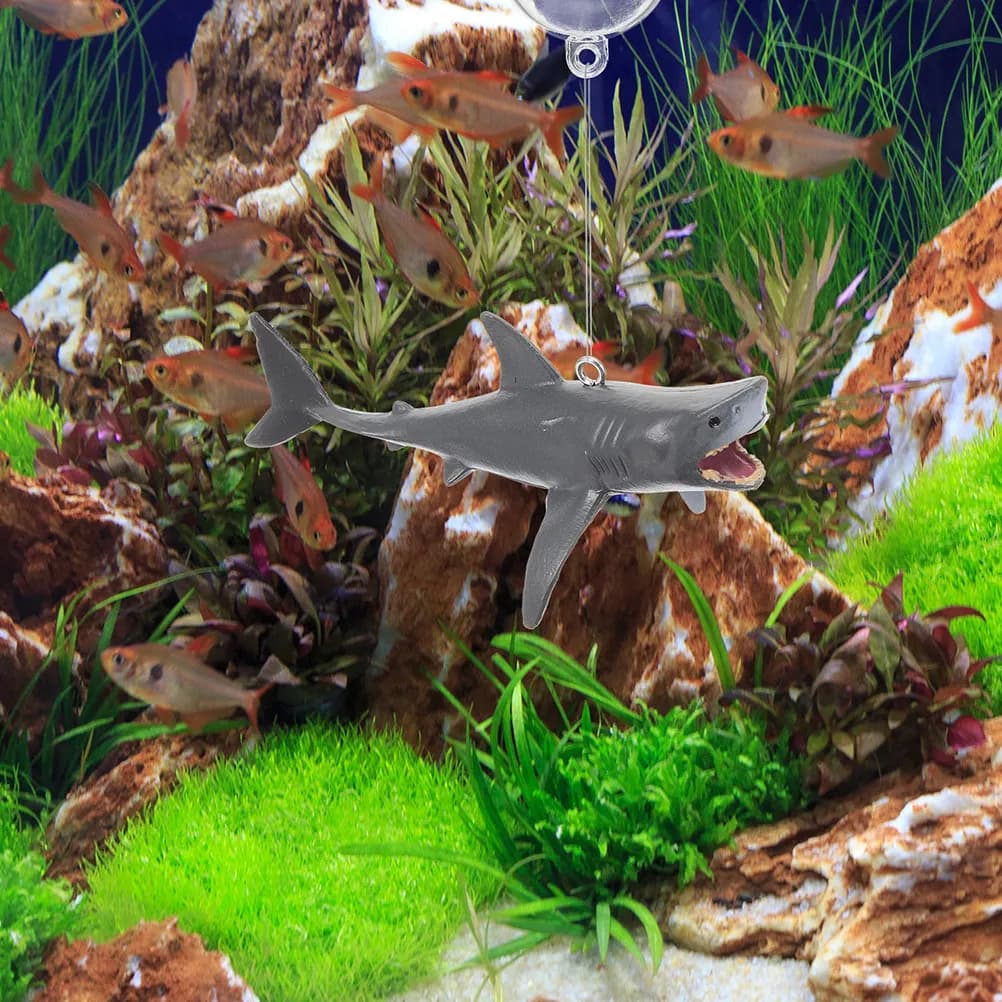 Set di Decorazioni Galleggianti a Forma di Squalo per Acquario, Ornamento Sospeso con Corda Regolabile, Decorazione Marina per Acquario