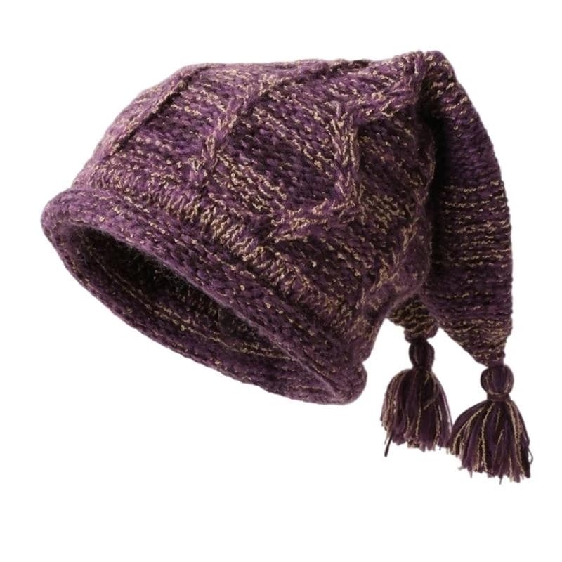 N58F Novelty Knitted Clown Hat for Female Girl Fashion Pullover Hat Winter Warm Hat for Outdoor Shopping Cycling Daily Use