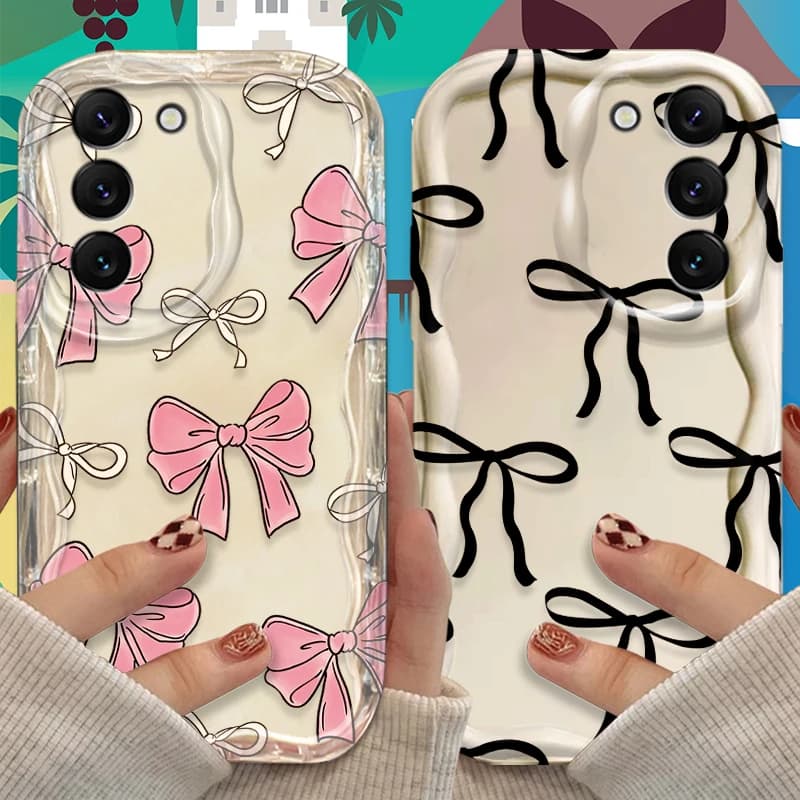 Bowknot Case for Samsung Galaxy A36 5G A35 A34 A33 A32 4G A30 A25 A24 A23 A22 A20 A16 A15 A14 A13 A12 A06 A05S A50 M55 M54 Cover