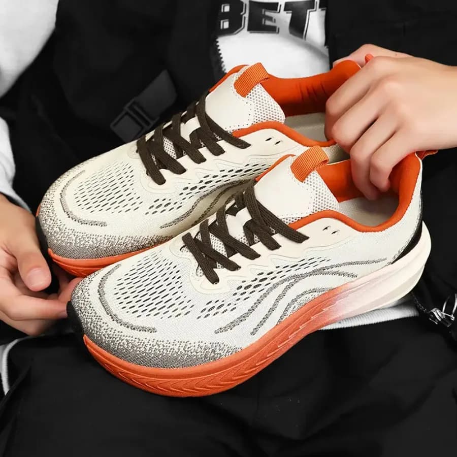 Scarpe da Corsa Traspiranti in Mesh per Uomo, Punta Larga, Comfort per Escursionismo e Fitness, Uso Quotidiano, Antiurto, Antiscivolo