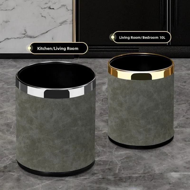 Lussuoso Cestino per Rifiuti Grande e Rotondo da 10L, Design Creativo Cinese, per Camera da Letto, Soggiorno, Bagno, Cucina, Hotel