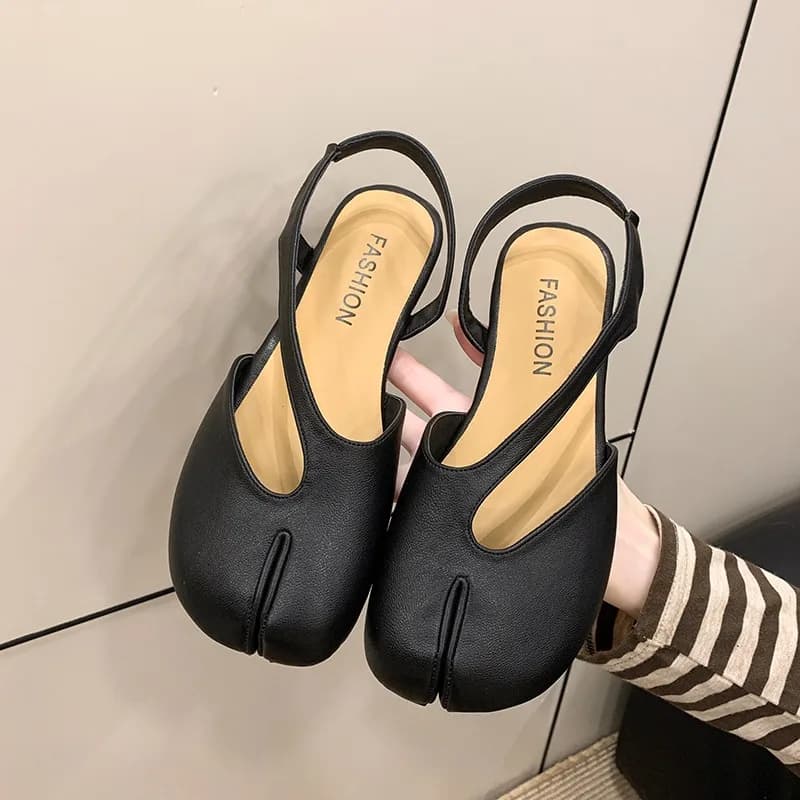 Fashion Split toe Women Ballet Flats 2026 Summer Casual Slingbacks Tabi Mary Janes Walking Clog Sandals Shoes