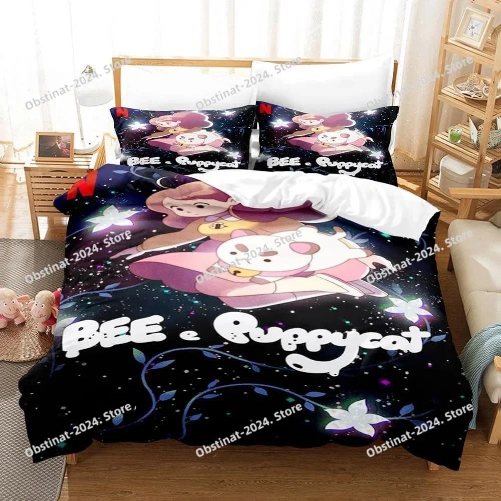 Moda 3D Stampa Anime Ape E Puppycat Set di biancheria da letto Singolo Doppio Completo Queen King Size Set copripiumino per camera da letto per bambini adulti