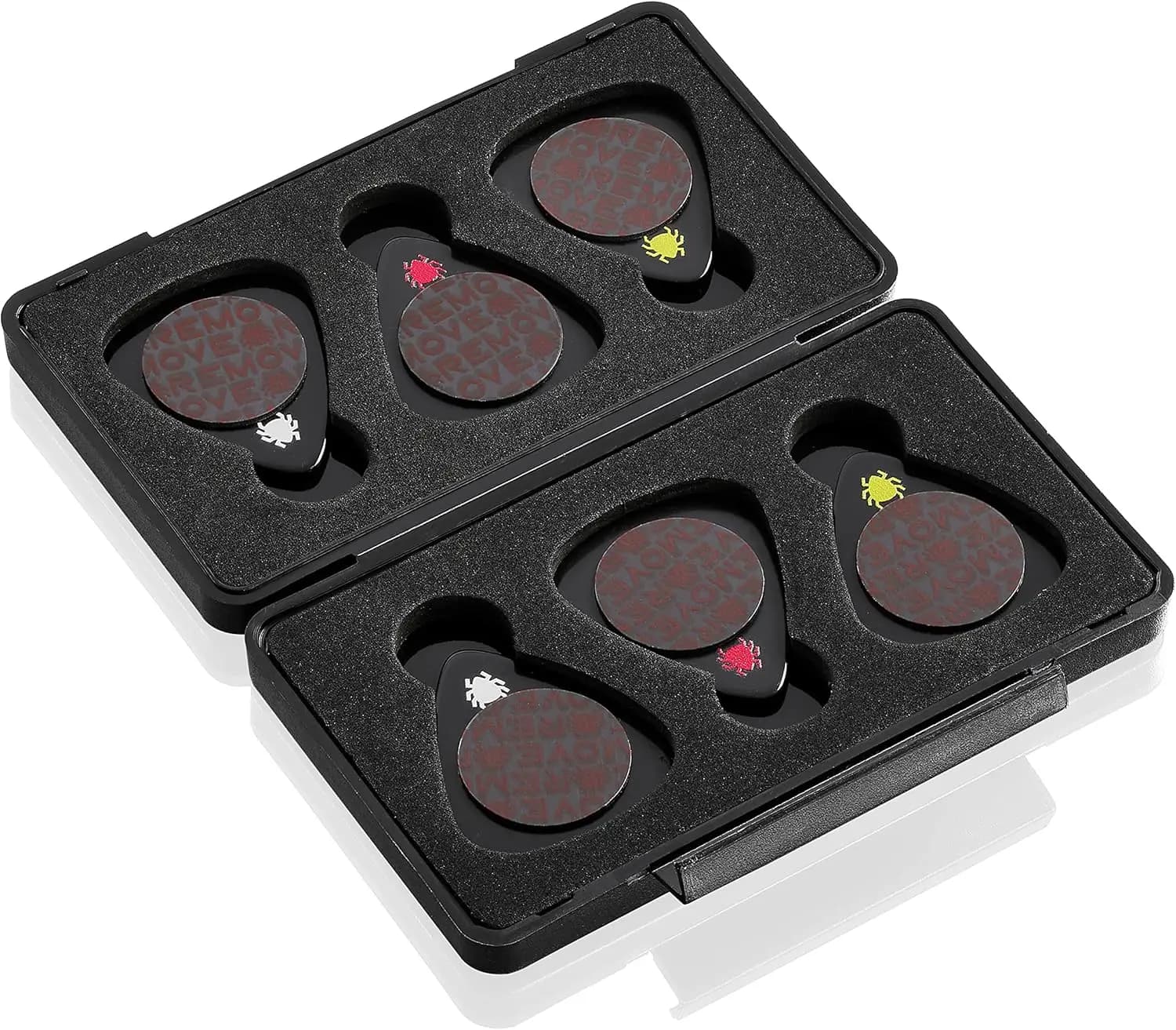 Set di 6 Plettri per Chitarra Acustica, Elettrica e Basso | Impugnatura Antiscivolo con Nano-Succhietti | Multi-Gauge