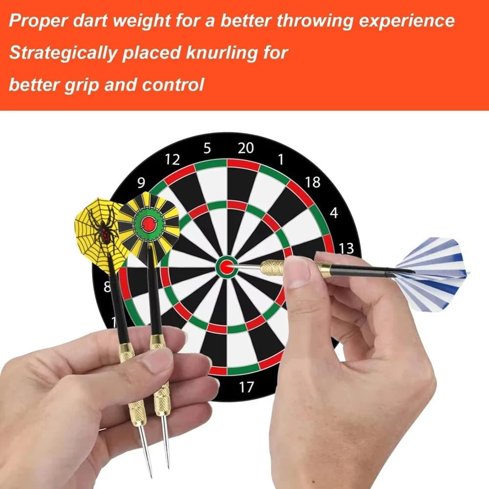18pcs Professional Steel Tip Dart Set – Durable Metal Shafts for Improved Accuracy, Ideal for Training & Competition