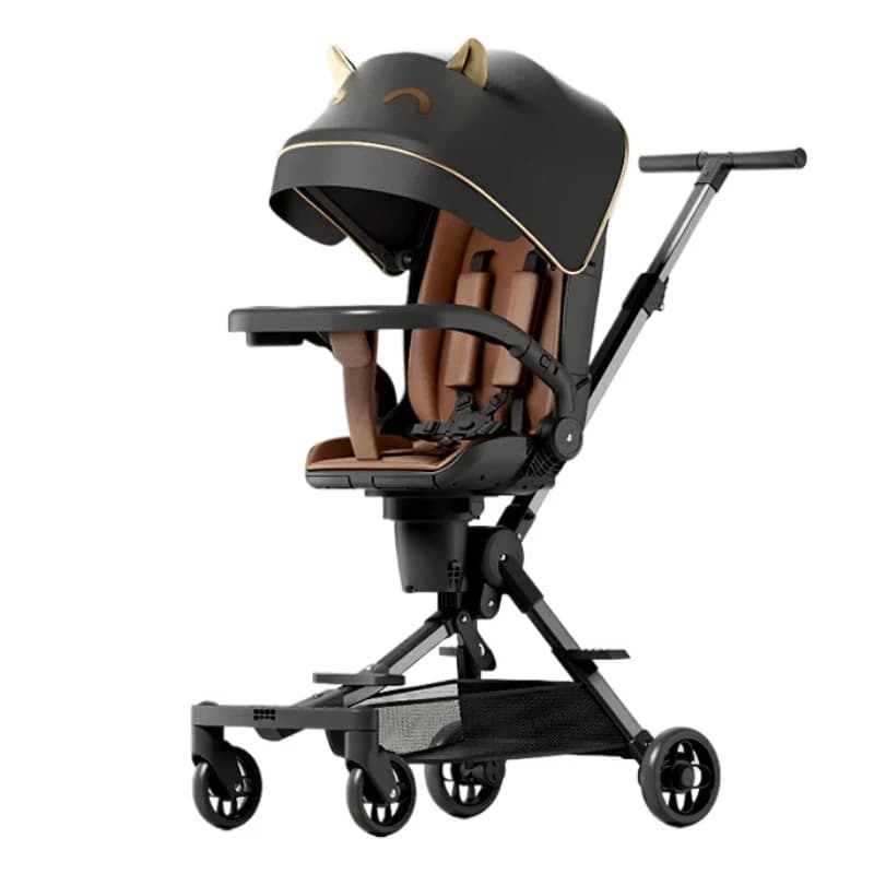 Passeggino da viaggio portatile Passeggino pieghevole leggero per bambini Carrozzina ad alto paesaggio 360 ° Sedile girevole