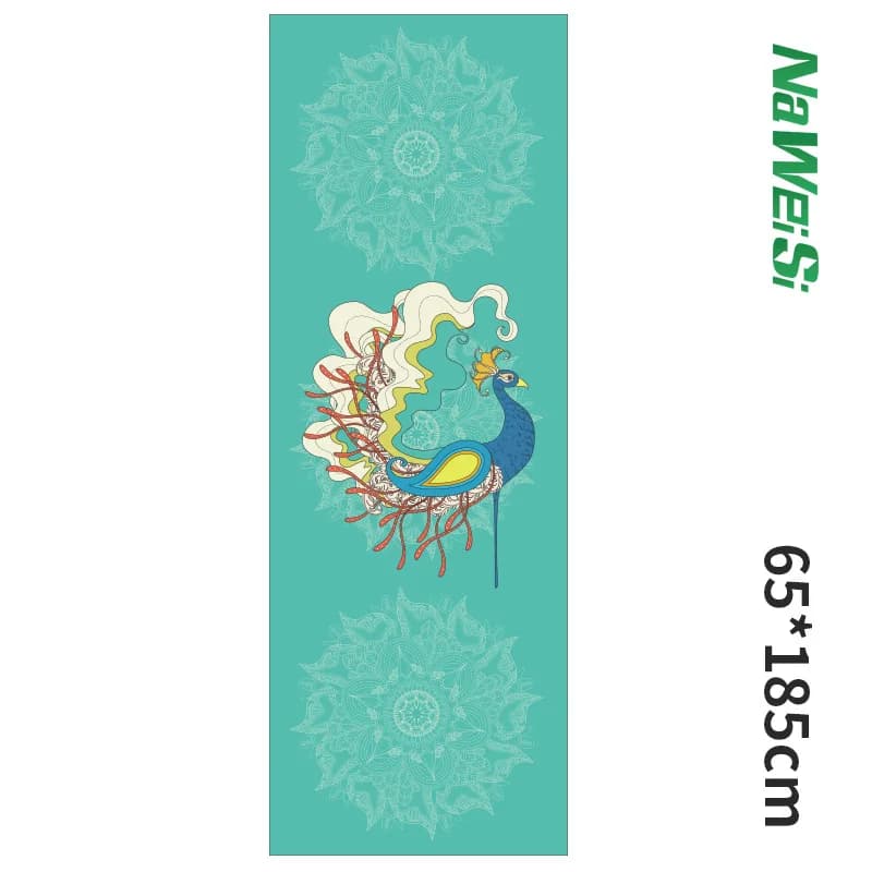 Absorbent Yoga Mat 63x185cm in Double Microfiber with Unique Printing, Soft, Breathable and Foldable, Home Exercise Accessories