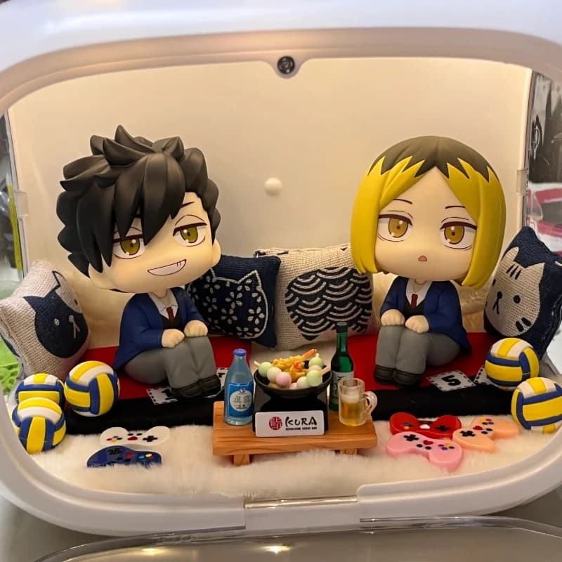 Anime carino Haikyuu Nendoroid Figura Mini Kozume Kenma Tetsurou Kuroo Action Figure Look Up Doll Collezione in PVC Regali di compleanno