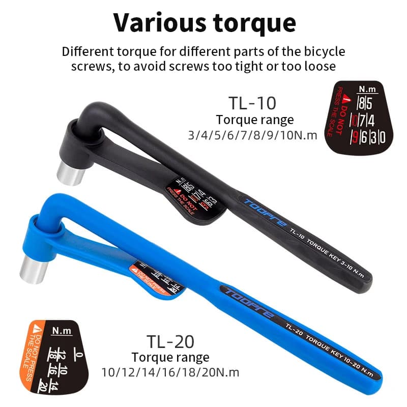 TOOPRE bicicletta chiave dinamometrica portatile Set esagonale interno 10-20NM Set di attrezzi dinamometrici ad alta precisione accessori per biciclette