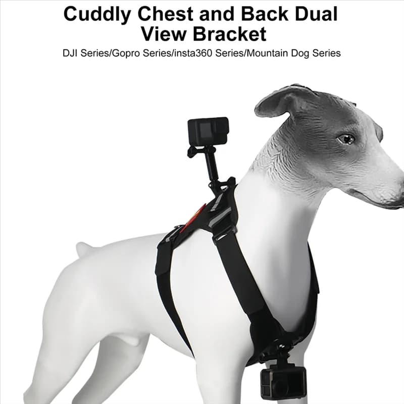 Fascia toracica regolabile ABVA per Gopro Hero 12 11 10 9 8 7 6 5 4 Supporto per fotocamera sportiva Imbracatura per cani