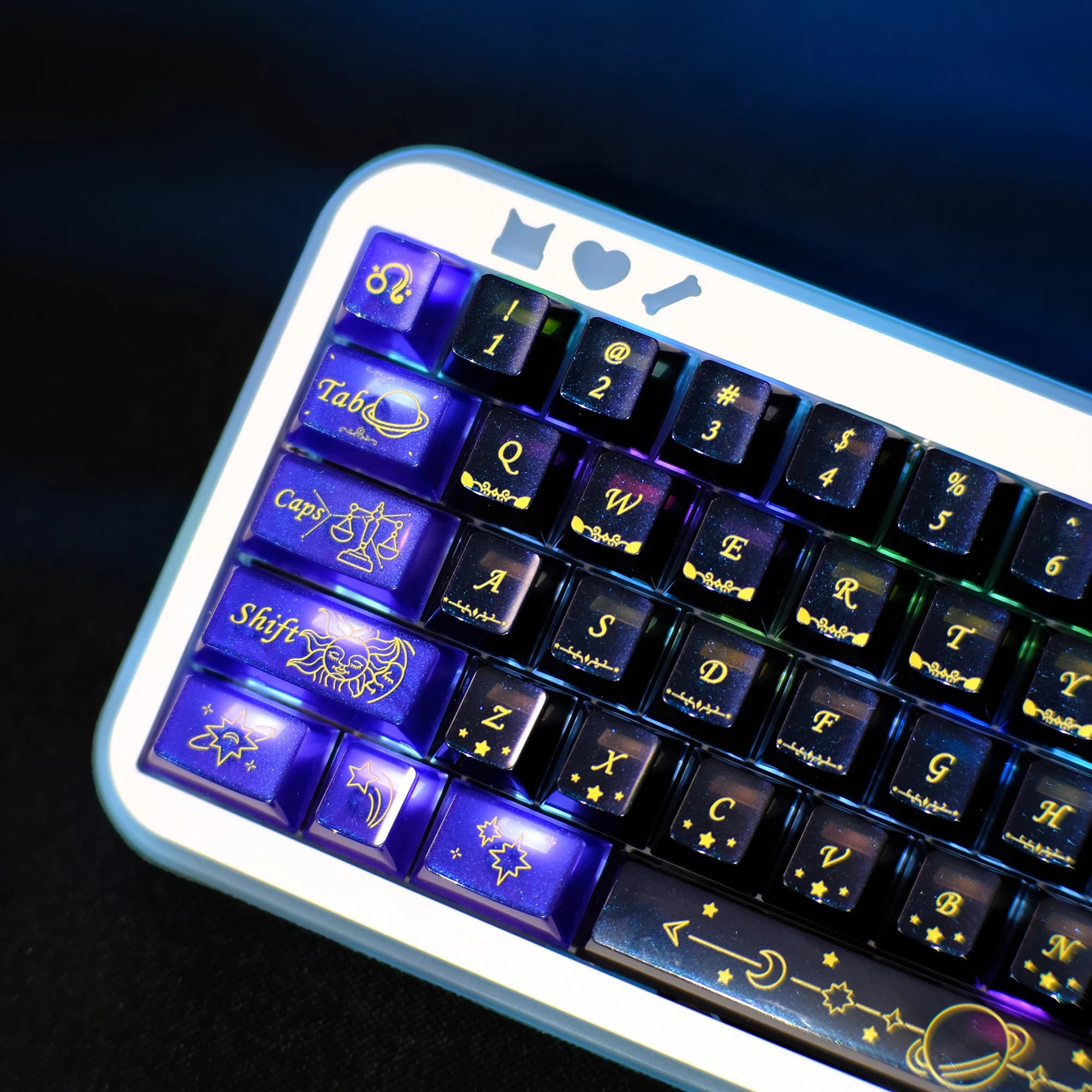 KBDiy Sparkling Stars Copritasti Cherry Profilo Materiale PC Stampa UV ISO Keycap Alice per tastiera meccanica 60 Wooting magnetica