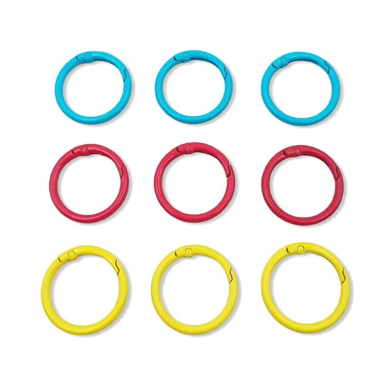 3.5 Wire 1 Inch Colored Spring Ring, Painted Round Spring Buckle Diy Jewelry Accessories Connecting Book Ring Keychain