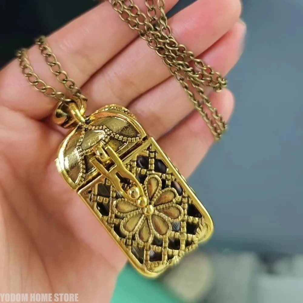 Tiny Tarot Card Necklace with 22 Mini - Colorful Cards in Cage Pendant Steampunk for Men Women
