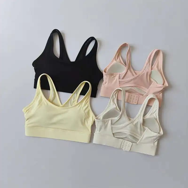Reggiseno Sportivo da Donna Antiurto ad Alto Impatto, con Coppe Fisse Monopezzo, Schiena Incrociata, Top Professionale per Pilates, Yoga e Fitness