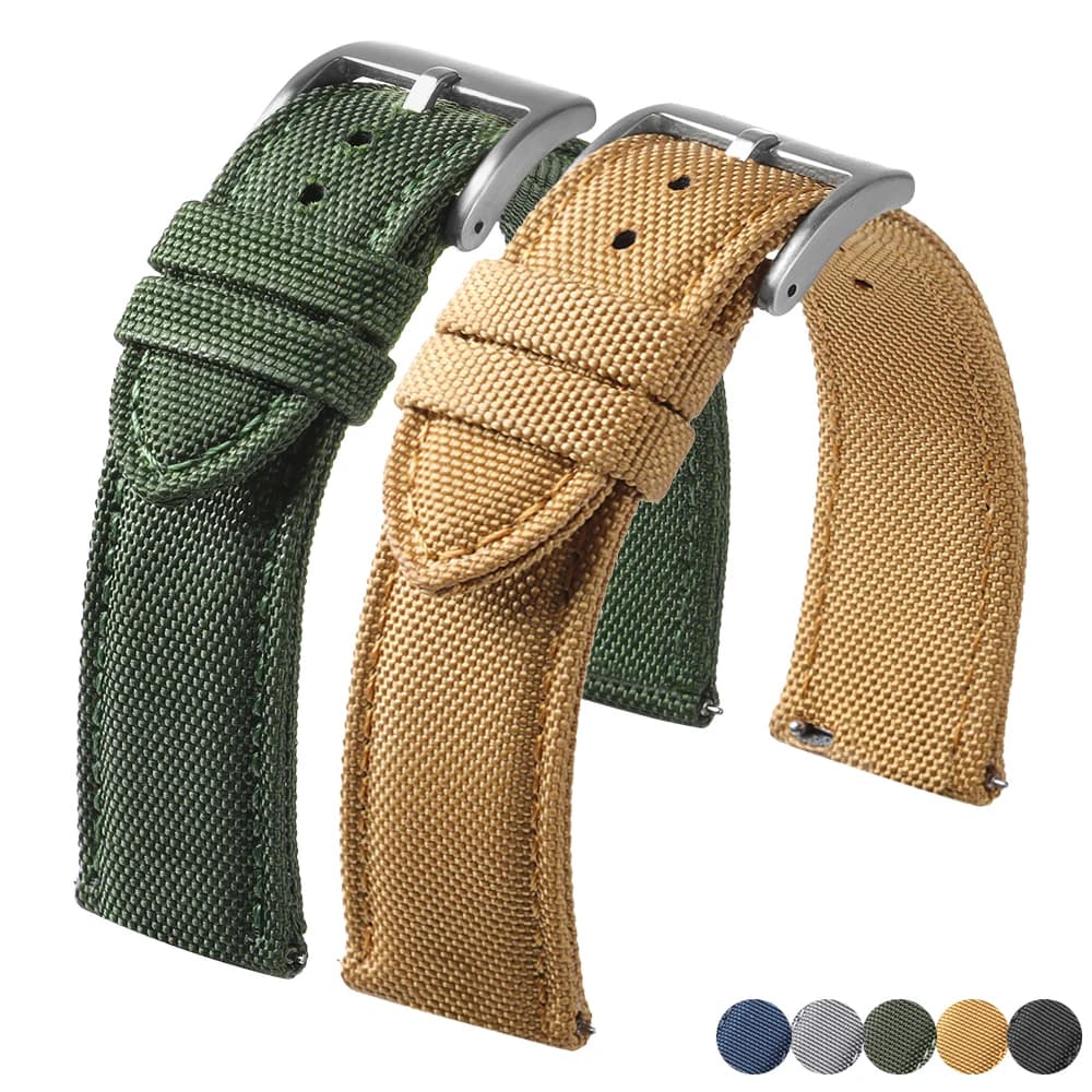 Cinturino per orologio impermeabile con tela da vela Cinturino in nylon su due lati 20mm 22mm Cintura universale per uomo Donna Cinturino sportivo a sgancio rapido