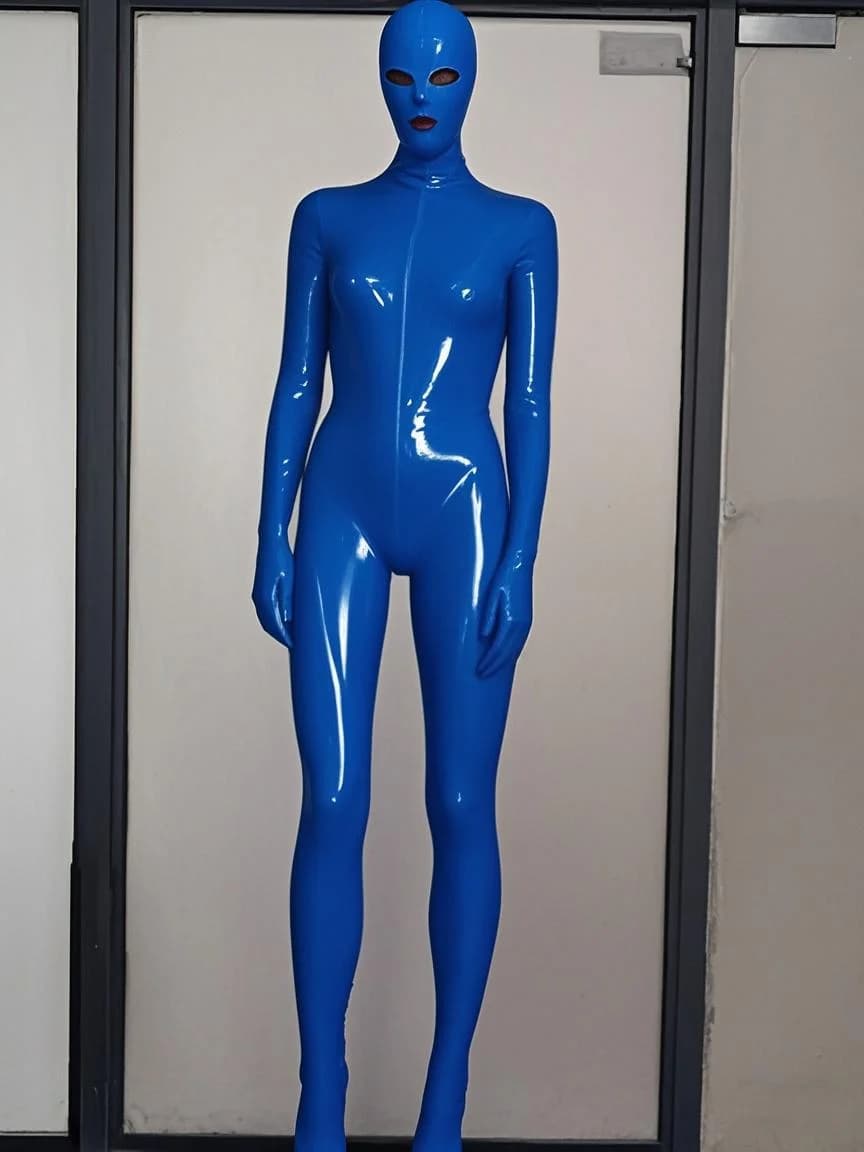 Lattice di gomma Gummi Catsuit Suit uniforme Cosplay Cappotto puramente fatto a mano Maschera da festa - guanto nero