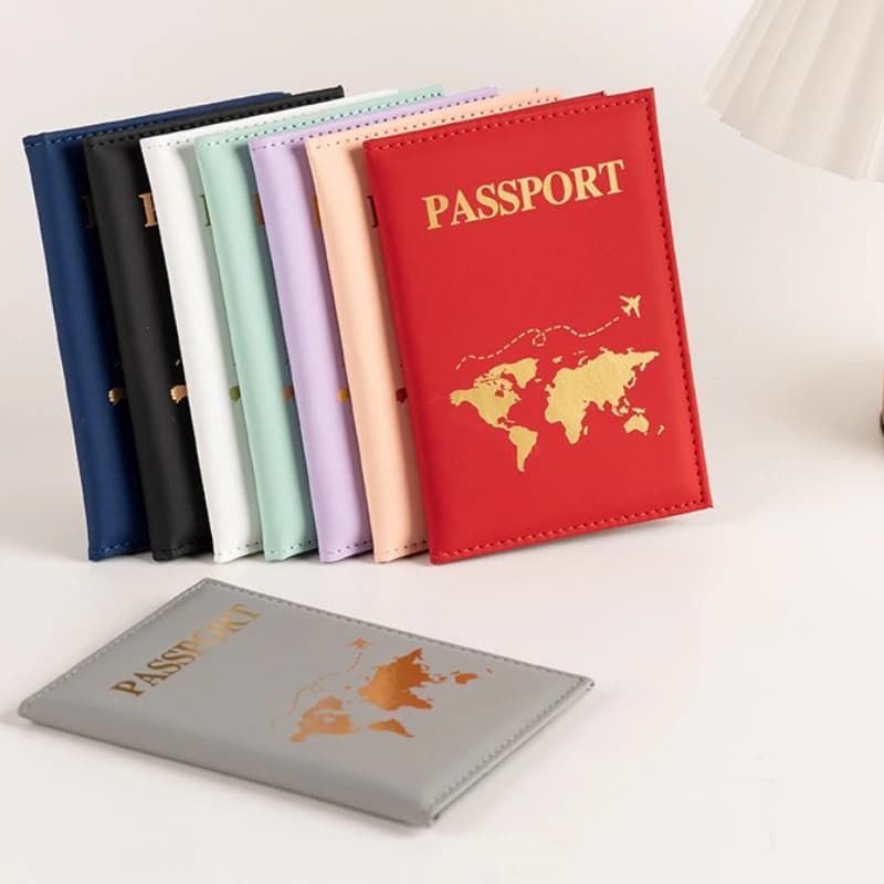 Fashion Passport Holder with Letter Print for Women Men Passport Protective Cover Travel Wallet Ticket Holder ID Card Clip Bags