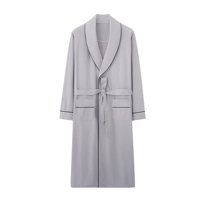 Indumenti da notte da uomo tinta unita semplice abito con risvolto modale Plus Size 4Xl accappatoio ragazzi larghi vestiti Casual per la casa indumenti da notte