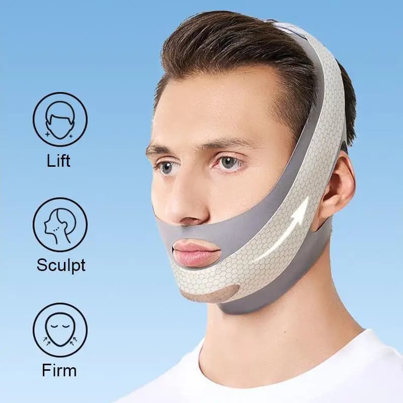 Maschera dimagrante per il doppio mento, fascia modellante per il viso, cintura per la cura della pelle, riduce il volume del viso, snellente per uomo