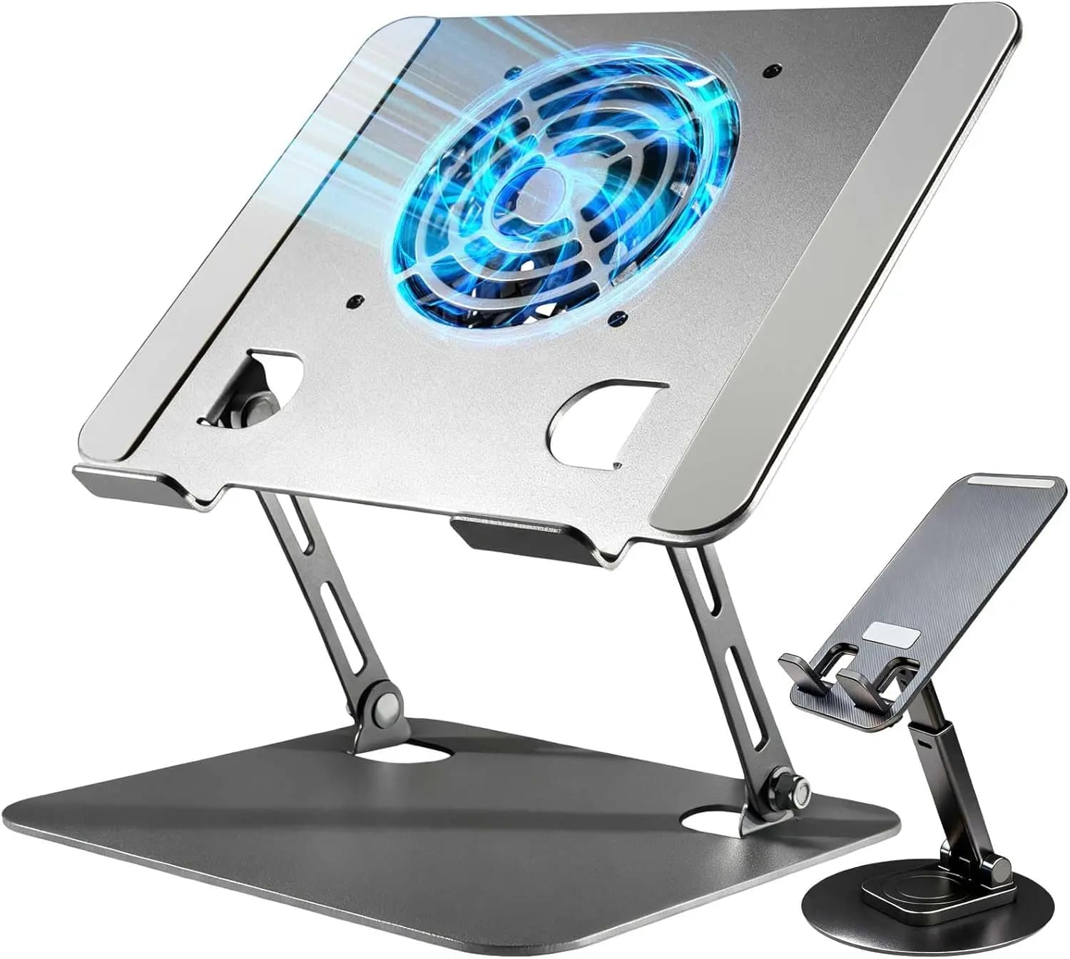 Supporto Regolabile per Laptop con Ventola di Raffreddamento, Compatibile con MacBook e Altri Computer per un Setup Ergonomico da Scrivania