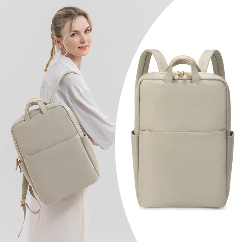 Simplicity Style Backpacks with Notebook Cabin Women's Travel Bags for 15.3 to 16 Inches Laptop Solid Color Bookbags 15.6" Large