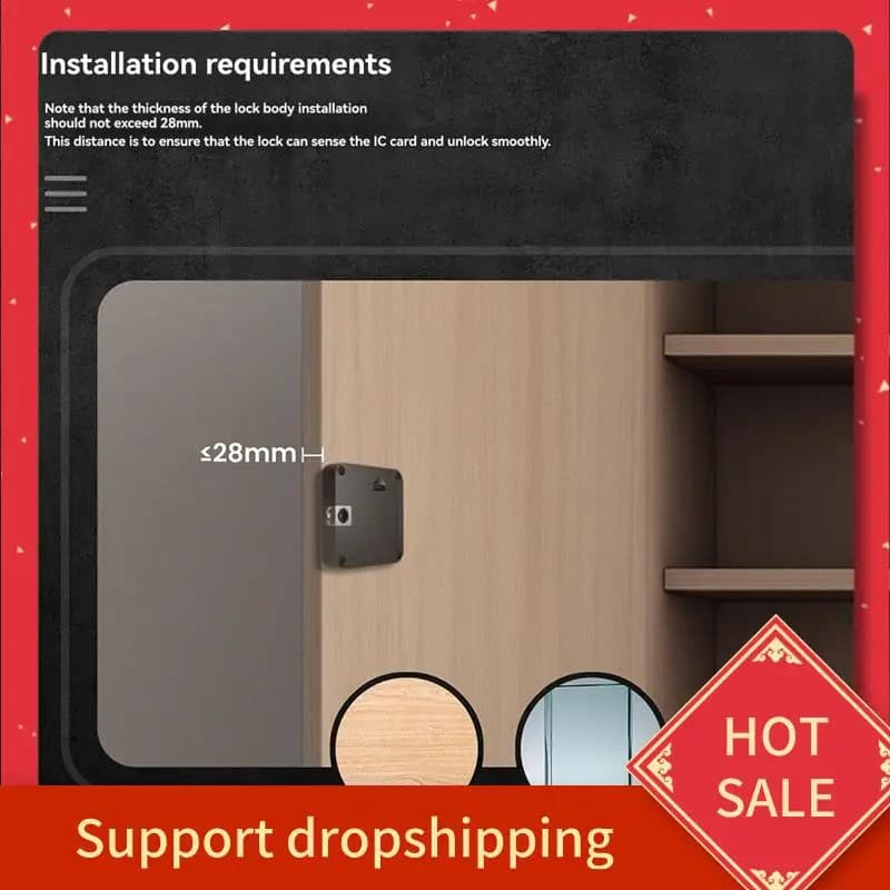 B44C Tuya Smart Serratura per porta dell'armadio per armadi Controllo app di accesso con scheda Bluetooth e IC, ingresso senza chiave per mobili e cassetti