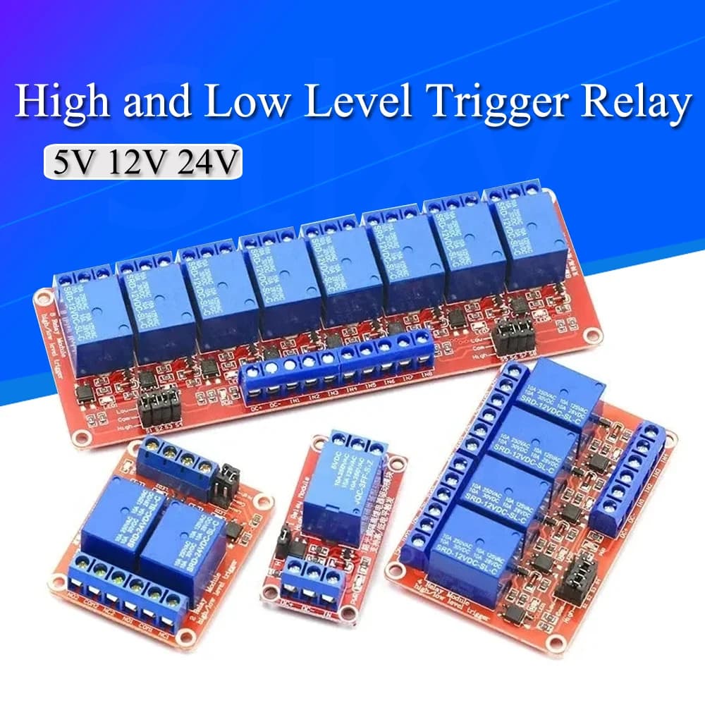 DC 5V 12V 24V 1 2 4 6 8 Canali Modulo Relè Scheda Scudo con Accoppiatore Ottico/Trigger di Livello Alto e Basso per arduino Raspberry Pi