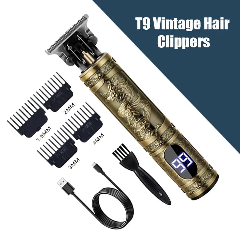 USB T9 Quick Charging Electric Hair Cutter Vintage Barber Razor Professional Portable Haircut for All Hair Types