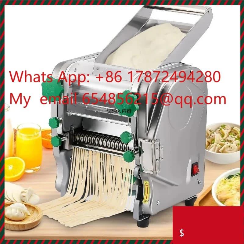 Macchina Elettrica Commerciale per Pasta 2-in-1 Automatica con Regolazione Spessore 2mm-6mm e Rullo per Impasto Pesante