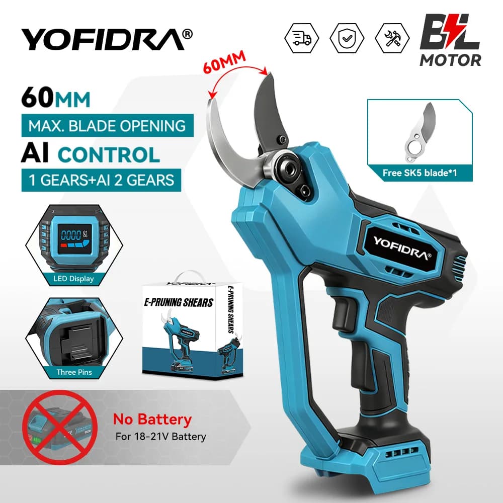 YOFIDRA AT Speed Control Electric Scissors Without Brushes 60 MILLIMETRI Cordless Power Supply Cutting Power Supply Power Supply Tool For Makita Paster Pin