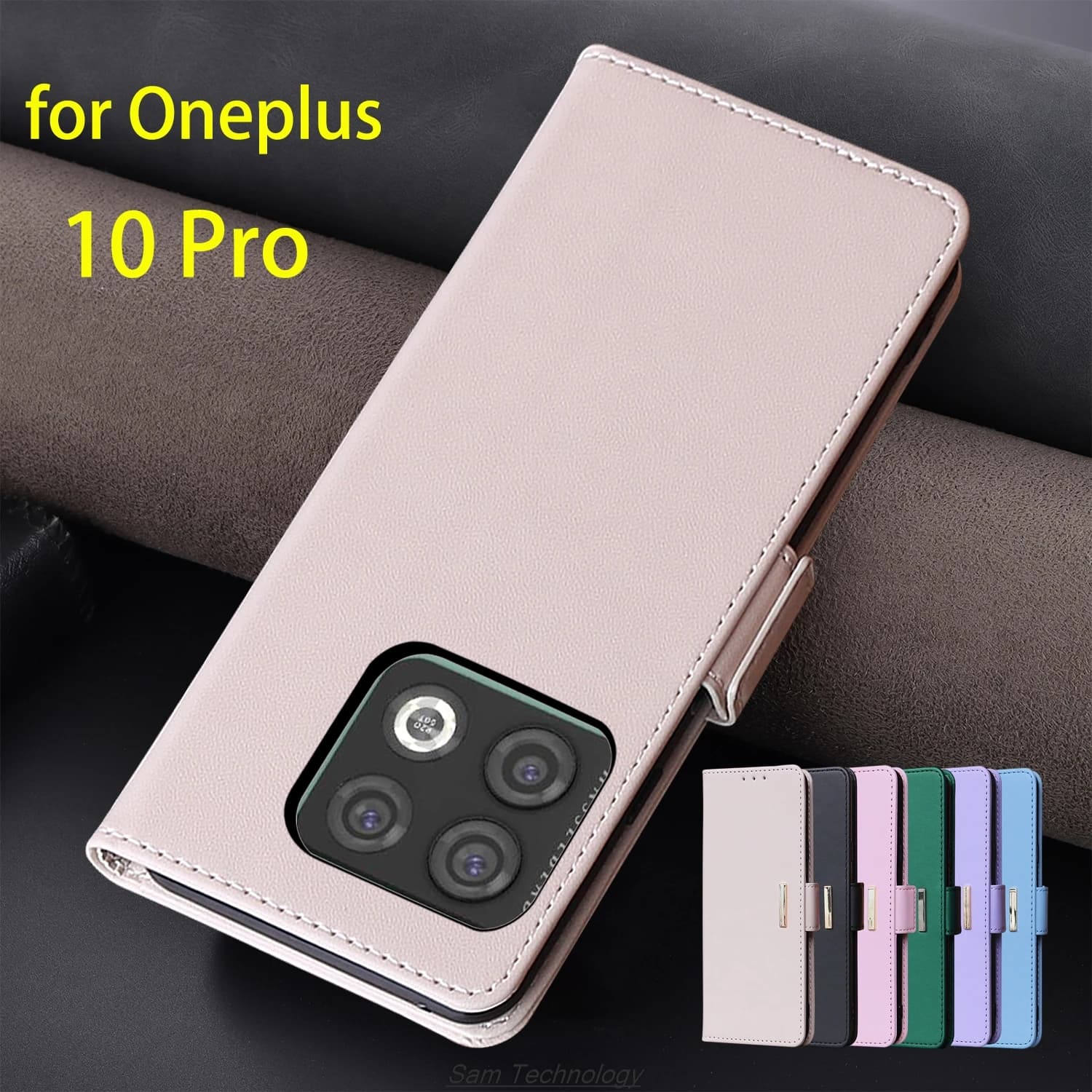 Custodia in pelle con fibbia magnetica per Oneplus 10 Pro / 1 + 10Pro Portafoglio RFID BLOCCO Flip Cover femminile Semplice Capa Fundas Coque