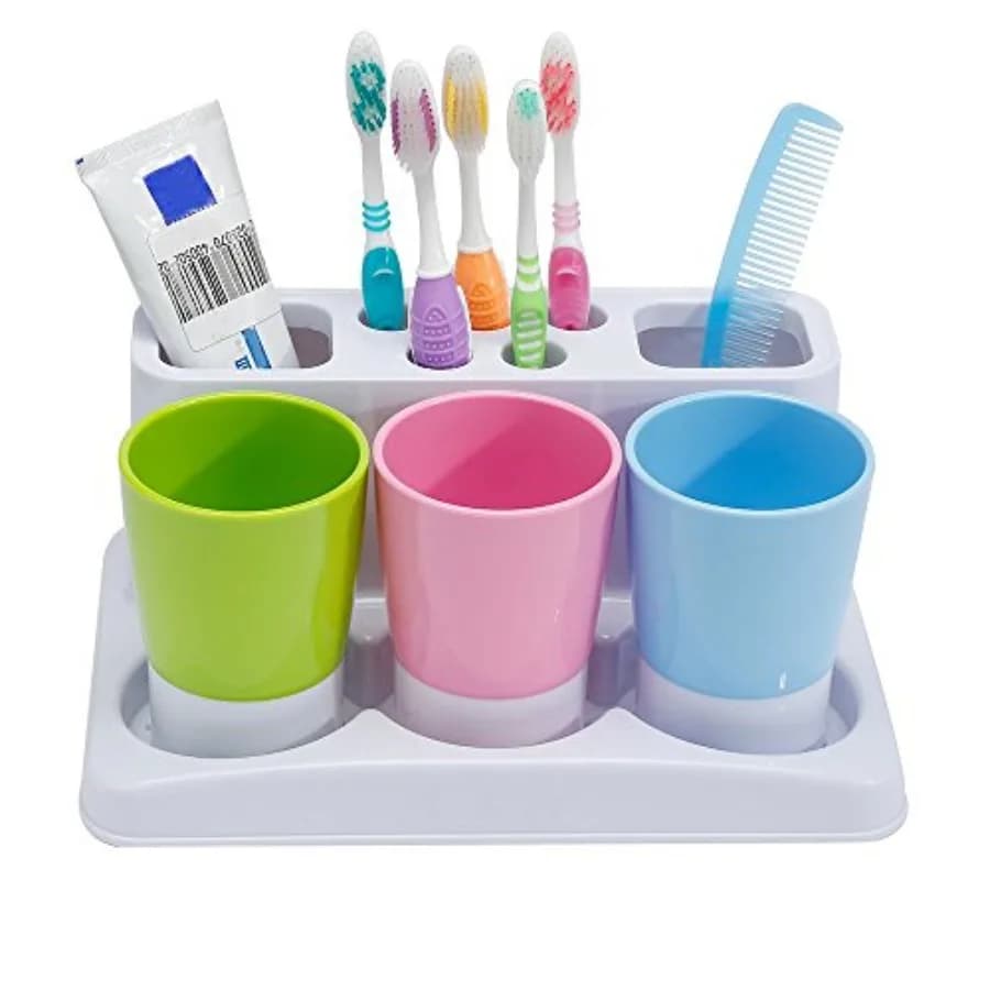 Portaspazzolino e Porta Dentifricio per Organizzazione e Conservazione in Bagno