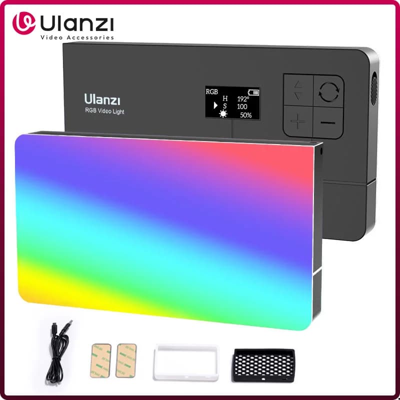 Ulanzi LT002 Luce video LED tascabile da 7 pollici Luce di pannello RGB CRI 95+ 2500-9000K con luci per fotocamera fotografica a nido d'ape 4000mAh